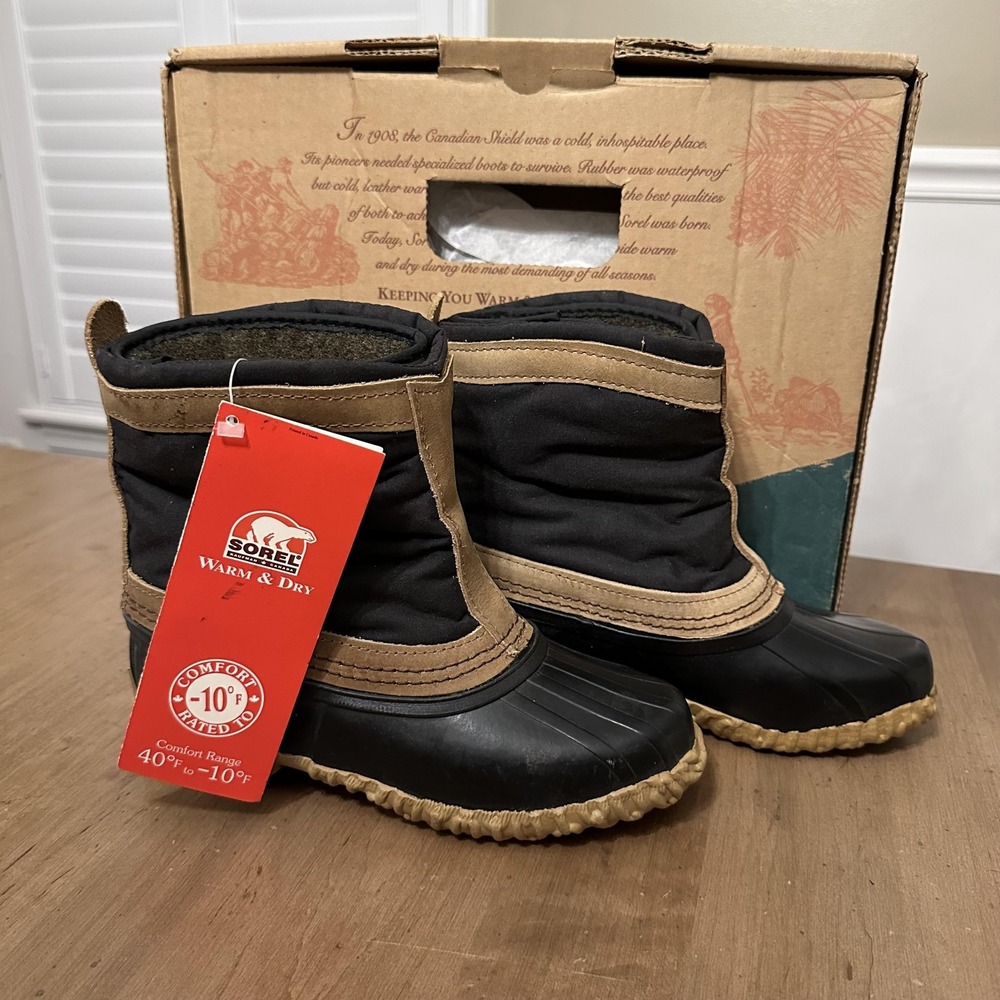 Sorel Huron II Boots Womens Size 6 Black Waterproof Winter Snow Warm Dry USA